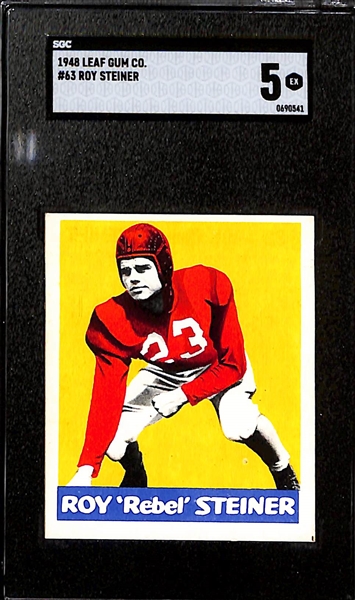 1948 Leaf Football High # SP Lot - Gene Derricotte #62 (SGC 5), Rebel Steiner #63 (SGC 5), Jug Girard #84 (SGC 5),Herb Siegert (SGC 5)