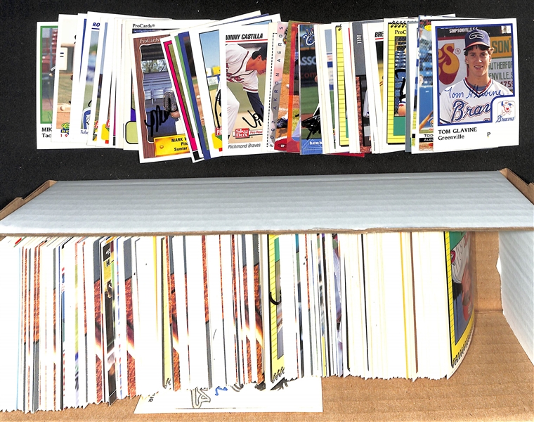430+ Signed Minor League Baseball Cards Inc. Tom Glavine, (2) Todd Hollandsworth, (3) Shawn Green, (2) Bret Boone, Brian Snyder , + (JSA Auction Letter)