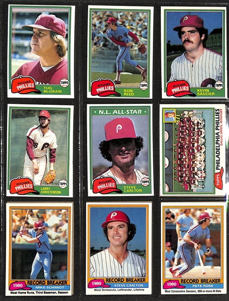 Lot of (9) Topps Baseball Sets from 1981 - 1989 in Albums by Team