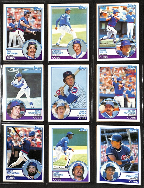 Lot of (9) Topps Baseball Sets from 1981 - 1989 in Albums by Team