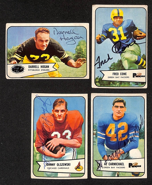 (10) Signed 1951-1954 Bowman Football Cards - Ray Poole, Al Wistert, Zollie Toth, Steve Meilinger, Dale Dodrill, Paul Barry, Darrell Hogan, Fred Cone, Al Carmichael, & Johnny Olszewski (JSA Auction...