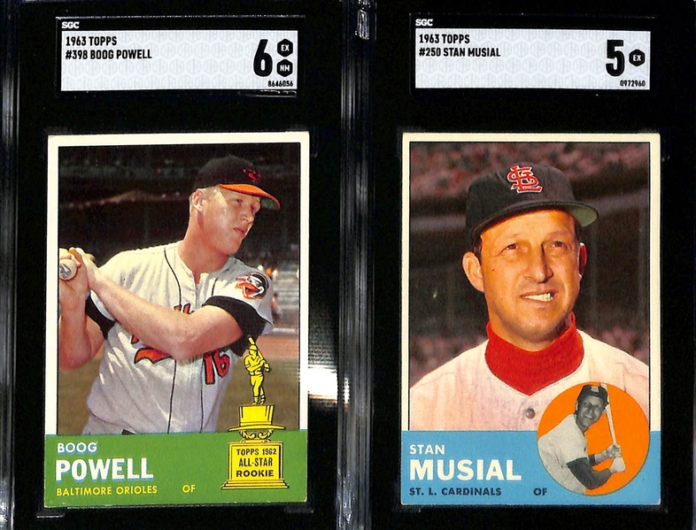 1963 Topps Baseball Partial Set - 516 of 576 Cards - w. #472 Lou Brock SGC 6 & #490 Willie McCovey SGC 6