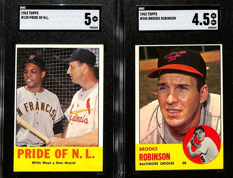 1963 Topps Baseball Partial Set - 516 of 576 Cards - w. #472 Lou Brock SGC 6 & #490 Willie McCovey SGC 6