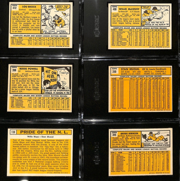 1963 Topps Baseball Partial Set - 516 of 576 Cards - w. #472 Lou Brock SGC 6 & #490 Willie McCovey SGC 6