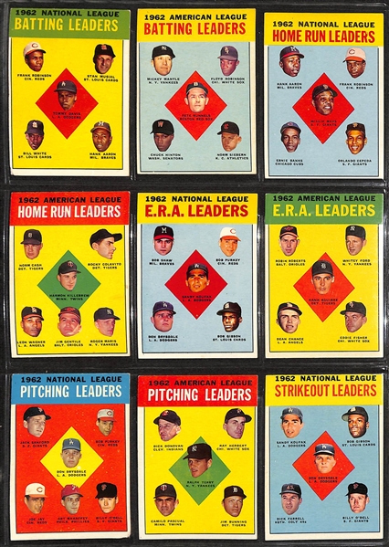 1963 Topps Baseball Partial Set - 516 of 576 Cards - w. #472 Lou Brock SGC 6 & #490 Willie McCovey SGC 6