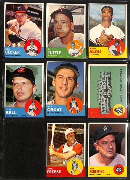 1963 Topps Baseball Partial Set - 516 of 576 Cards - w. #472 Lou Brock SGC 6 & #490 Willie McCovey SGC 6