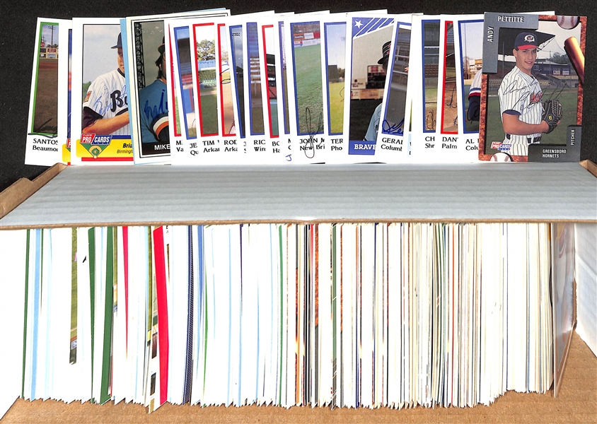 450+ Signed Minor League Baseball Cards w. Andy Pettitte, Al Holland, Dante Bichette, Charlie Hayes, Billy Ripken, Devon White, Gerald Young, Johnny Sain,+ (JSA Auction Letter)