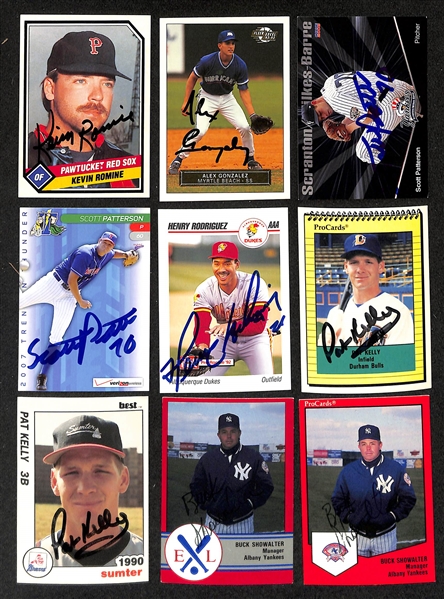 500+ Signed Minor League Baseball Cards w. Jorge Posada, (3) Carlos Delgado, Derek Lee, Johnny Sain, David Segui, + (JSA Auction Letter)