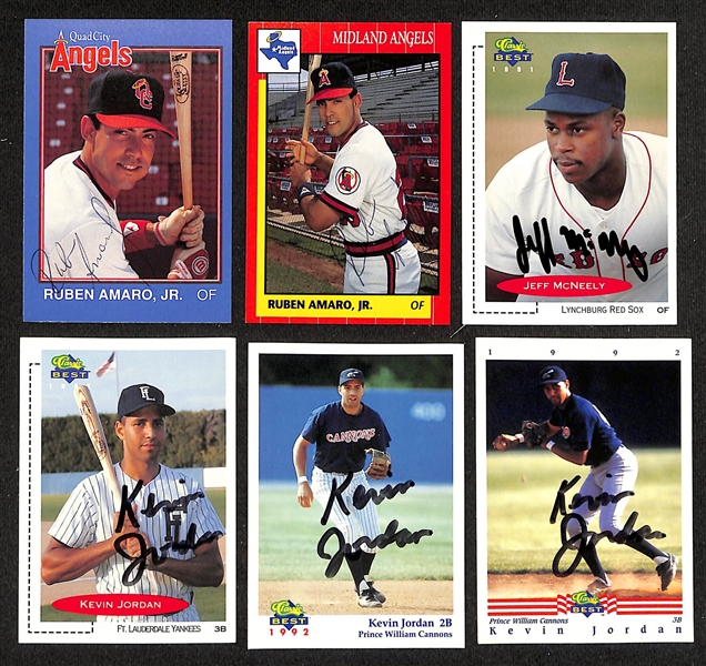 500+ Signed Minor League Baseball Cards w. Jorge Posada, (3) Carlos Delgado, Derek Lee, Johnny Sain, David Segui, + (JSA Auction Letter)