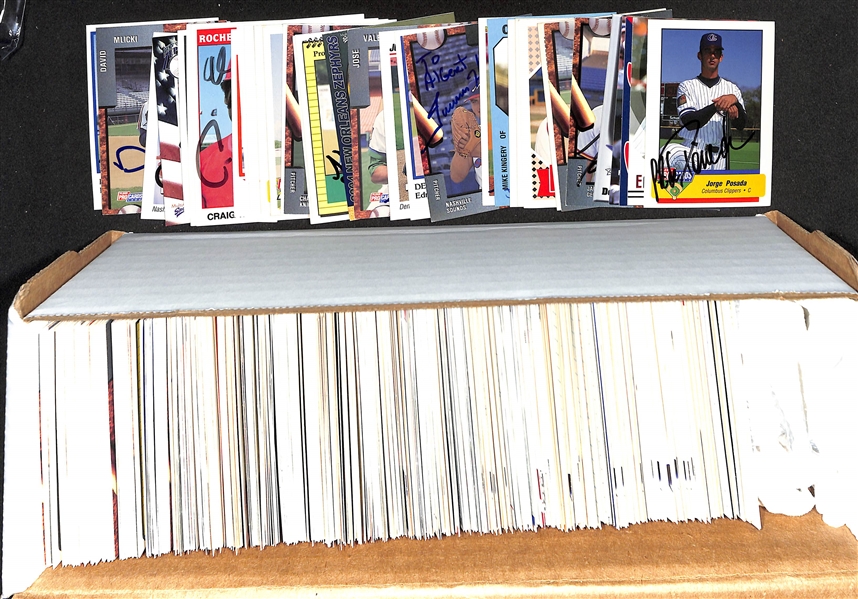 450+ Signed Minor League Baseball Cards w. Jorge Posada, Curtis Granderson, (2) Kevin Youkilis, Dexter Fowler, More (JSA Auction Letter)
