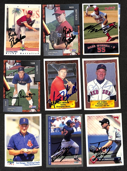 450+ Signed Minor League Baseball Cards w. Jorge Posada, Rafael Palmeiro, Mike Greenwell, (2) Brett Gardner, (2) Edgar Renteria, (5) Jeff Schmidt, (3) Phil Nevin,(3)  Jim Lindeman, + (JSA Auction...