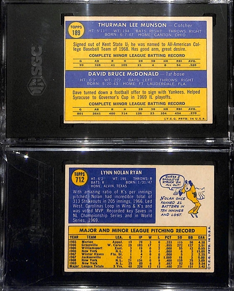 Complete 1970 Topps Baseball Card Set - All 720 Cards!  Includes 2 Graded Cards w. Thurman Munson (SGC 4) and Nolan Ryan (SGC 5)