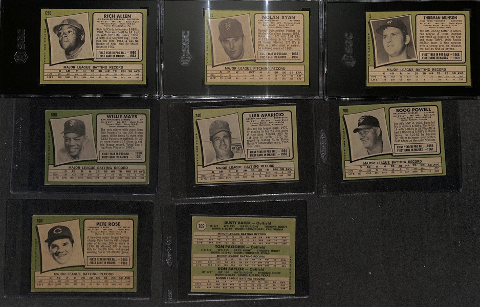 Complete 1971 Topps Baseball Card Set - All 752 Cards!  Includes 4 Graded Cards w. Roberto Clemente PSA 4, Richie Allen (SGC 6), Nolan Ryan (SGC 5), & Thurman Munson (SGC 5)