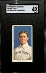 1910 T206 Piedmont Cigarettes Hal Chase (HOFer - Portrait, Blue Background) Graded SGC 4