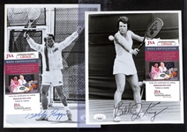 Bobby Riggs & Billy Jean King Signed 8"x10" Photos (Battle of the Sexes Match!) - Both Come w. JSA COAs