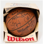 1979-80 Philadelphia 76ers Team Signed Basketball w. Julius Erving, Maurice Cheeks, Doug Collins (JSA Auction Letter)