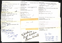 Lot of (50+) Mostly Basketball-Related Signed Index Cards w. Drazen Petrovic, George Kaftan, Dennis Johnson, Jack Coleman, Dan Majerle, Wes Unseld, Bob Weiss, + (JSA Auction Letter)