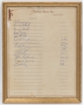 Philadelphia 76ers Signed 8.5"x 11" w. Erving, Dawkins, & World B Free (JSA Auction Letter) 