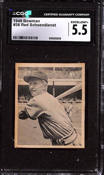 1948 Bowman Baseball Near Complete Set w. Many HOF Rookie Cards (Stan Musial CGC 2.5, Yogi Berra, Schoendienst CGC 5.5, Kiner, Rizzuto, Spahn) & Stars (Feller, Thomson, Slaughter, +)