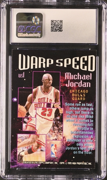 1995-96 Topps Stadium Club Michael Jordan Warp Speed Insert Card #WS1 Graded CGC 9