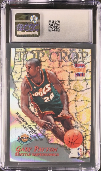 1996-97 Topps Stadium Club Michael Jordan & Gary Payton Top Crop Insert Card #TC9 Graded CGC 9