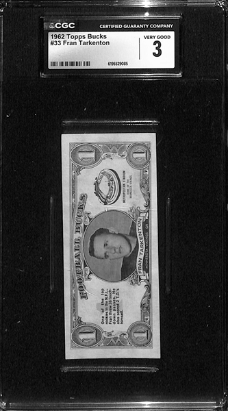 Football Rookie Lot - 1966 Philadelphia Gale Sayers #38 (CGC 7) & 1962 Topps Bucks Fran Tarkenton #33 (CGC 3)