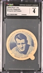 1938 Dixie Lids Bronko Nagurski - Breyers Ice Cream Ad Back CGC 4