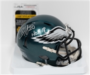 Brian Dawkins Signed and Inscribed Philadelphia Eagles Mini Helment (JSA COA)