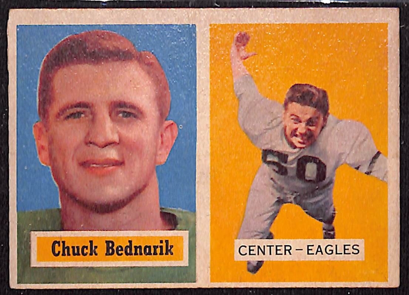  Lot of (18) 1950s Mixed Football Cards w. 1957 Topps Chuck Bednarik