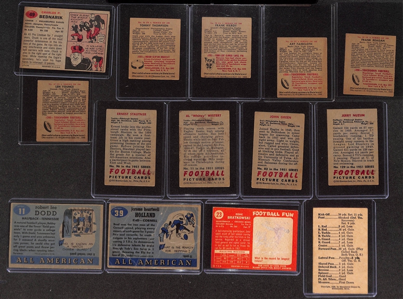  Lot of (18) 1950s Mixed Football Cards w. 1957 Topps Chuck Bednarik