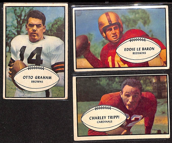  Lot of (40) Different 1953 Bowman Football Cards w. Otto Graham