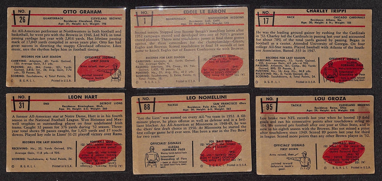  Lot of (40) Different 1953 Bowman Football Cards w. Otto Graham
