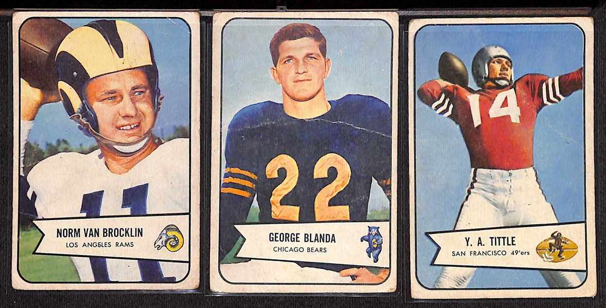  Lot of (80) 1954 Bowman Football Cards w. Norm Van Brocklin