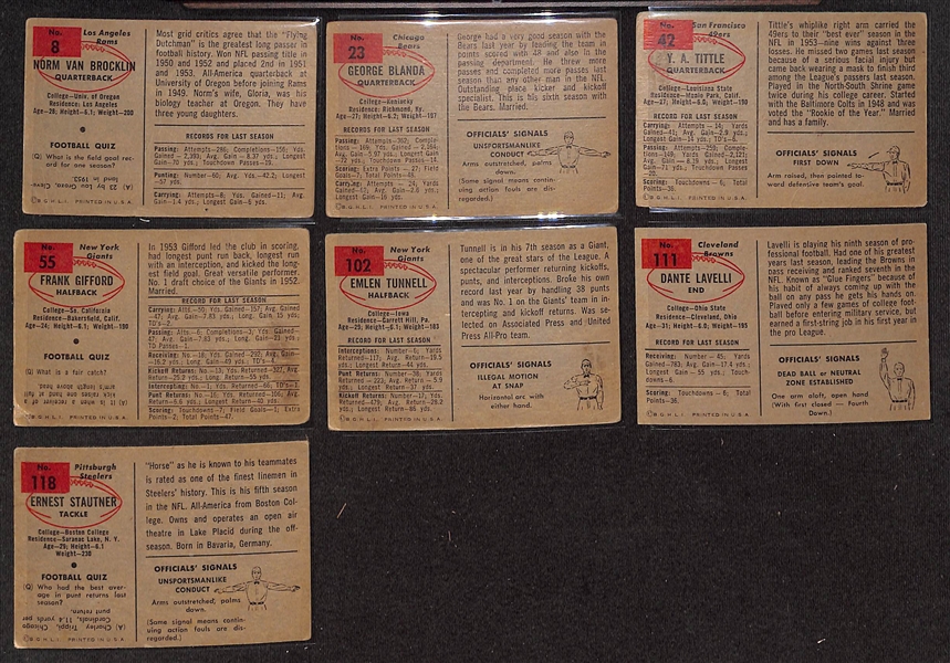  Lot of (80) 1954 Bowman Football Cards w. Norm Van Brocklin