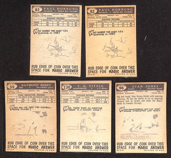  Lot of (50) 1959 Topps Football Cards w. (2) Paul Hornung Cards