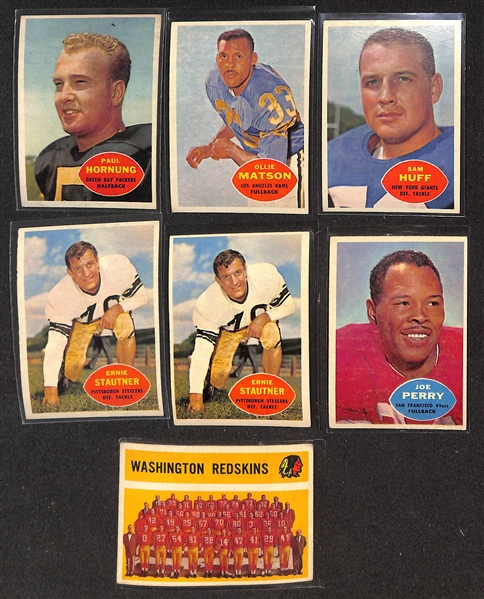  Lot of (130) 1960 Topps Football Cards w. (4) YA Tittle Cards