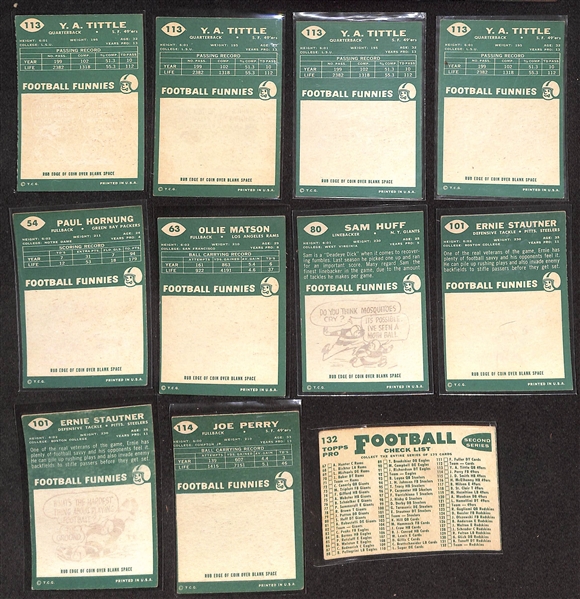  Lot of (130) 1960 Topps Football Cards w. (4) YA Tittle Cards