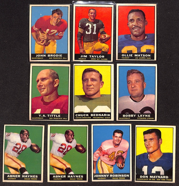  Lot of (100) 1961 Topps Football Cards w. John Brodie Rookie Card