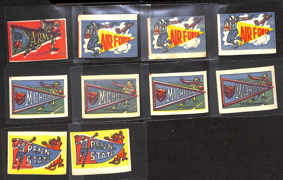  Lot of (85) Assorted 1961 Topps Pro & College Flocked Stickers - No Tabs -  w. (3) Green Bay Stickers