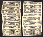  Lot of (37) 1962 Topps Football Bucks - 37 of the 48 cards in Set - w. Jim Brown