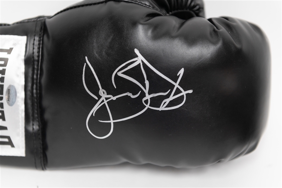 Mike Tyson Signed Title Boxing Shoe (Beckett COA) & Buster Douglas Signed Boxing Glove (JSA Auction Letter)