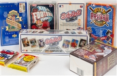 Lot of (6) Sealed Upper Deck Wax Boxes and Sets - 1993 Series 2 Box (Jeter Rookie Potential), 1991 Football Box, 1991 Baseball Box, 1991 Baseball Set, 1992 Baseball Box, 2007 Series 2 Blaster +...