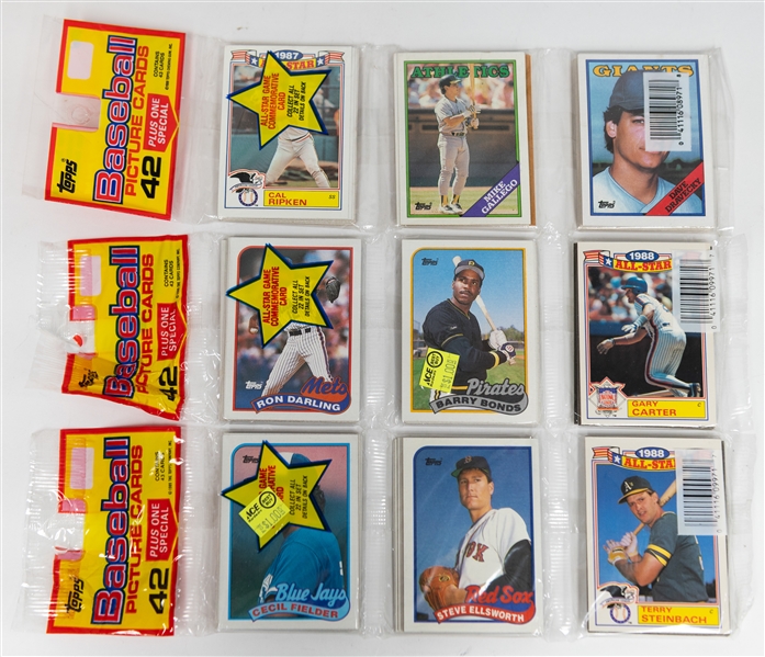 Lot of (5) Topps Wax Boxes - 1989 Baseball, 1988 Baseball, 1993 Baseball, 2007 Football Blaster, 2007 Series 2 Baseball Blaster, (2) 1989 Jumbo Packs, 1988 Jumbo Pack