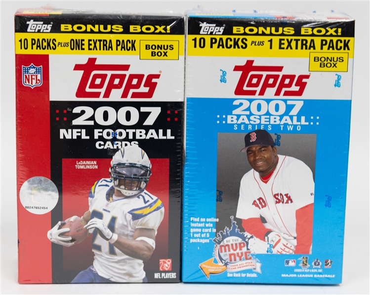 Lot of (5) Topps Wax Boxes - 1989 Baseball, 1988 Baseball, 1993 Baseball, 2007 Football Blaster, 2007 Series 2 Baseball Blaster, (2) 1989 Jumbo Packs, 1988 Jumbo Pack