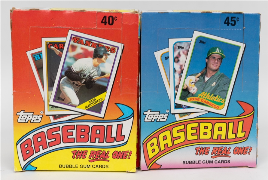Lot of (5) Topps Wax Boxes - 1989 Baseball, 1988 Baseball, 1993 Baseball, 2007 Football Blaster, 2007 Series 2 Baseball Blaster, (2) 1989 Jumbo Packs, 1988 Jumbo Pack
