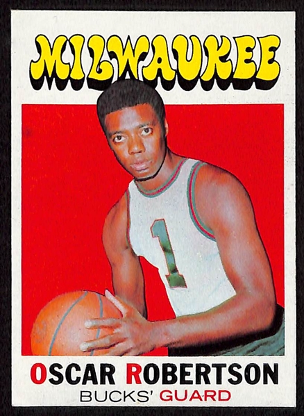 1970 Topps Lew Alcindor #75 & 1971 Topps Oscar Robertson #1