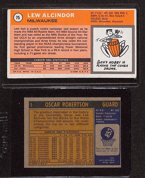 1970 Topps Lew Alcindor #75 & 1971 Topps Oscar Robertson #1