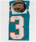 Signed Football Memorabilia Lot w. Odell Beckham Jr Custom Jersey & Ray Lewis Signed Ravens Salute to Service Helmet (both Beckett COA)