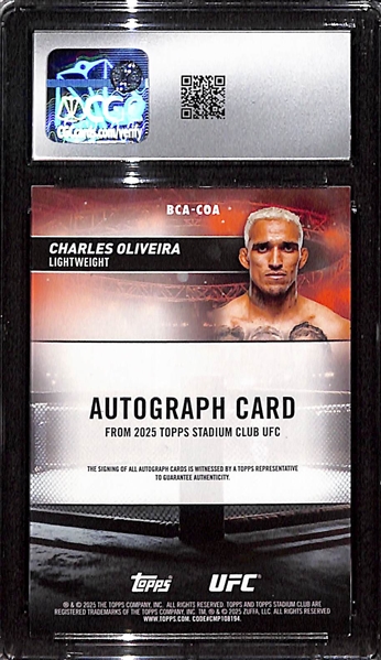 2025 Topps Stadium Club UFC Charles Oliveira Black Autograph #11/25 CGC 8