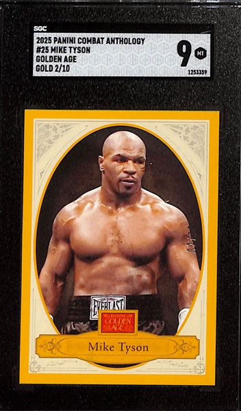 (2) Grade 9 Combat Sports Legends Lot w. Mike Tyson (HOF) & Jon Jones